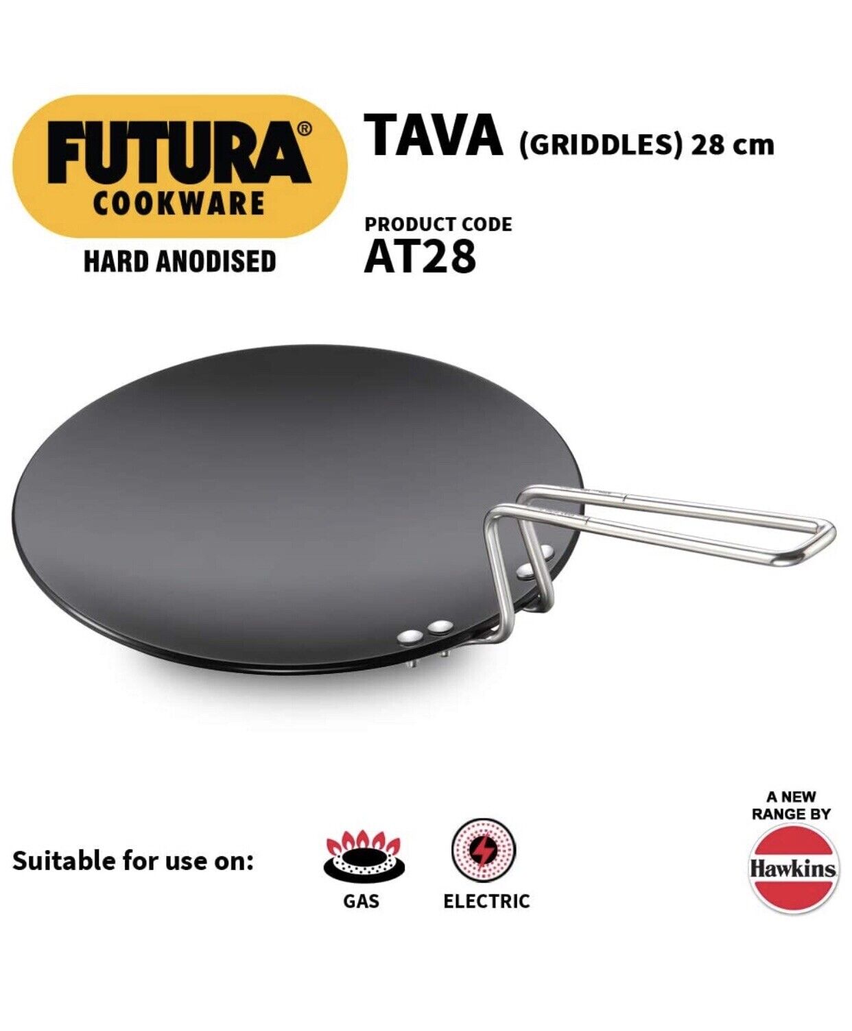 Hawkins Futura HA Tava (Griddle) 28 cm  (4.88 mm)-8 pcs (AT28)