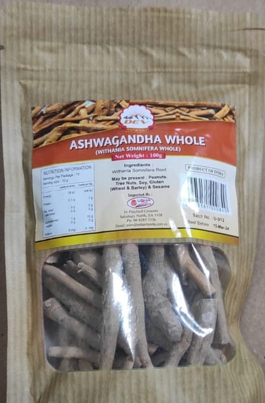 Dev Ashwagandha Whole Ayurvedic 100gm X 10