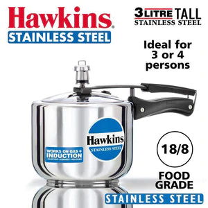 Hawkins Stainless Steel 3L Tall Cooker 3Lt-6 Pcs (B33 / HSS3T)