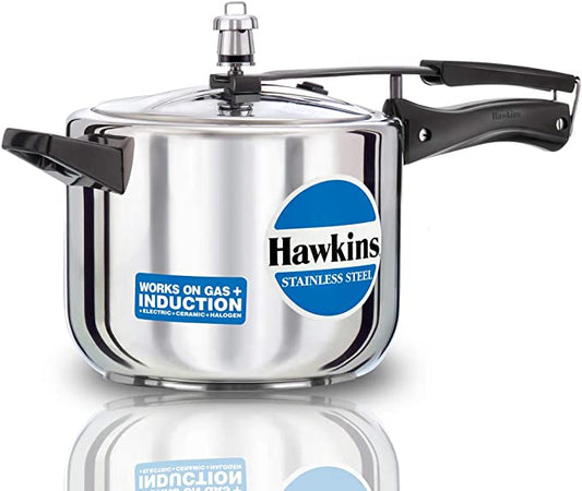 Hawkins Stainless Steel 5 L Cooker Induction Compatible 5.0 Lt. -4 pcs ( HSS50 )