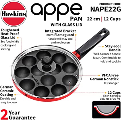 Hawkins NS Appe Pan with G/Lid 22cm 22cm - 8Pcs (NAPE22G)