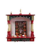 Temple Colour W/o Door Red White Golden (S23) 18 X 9 X 21